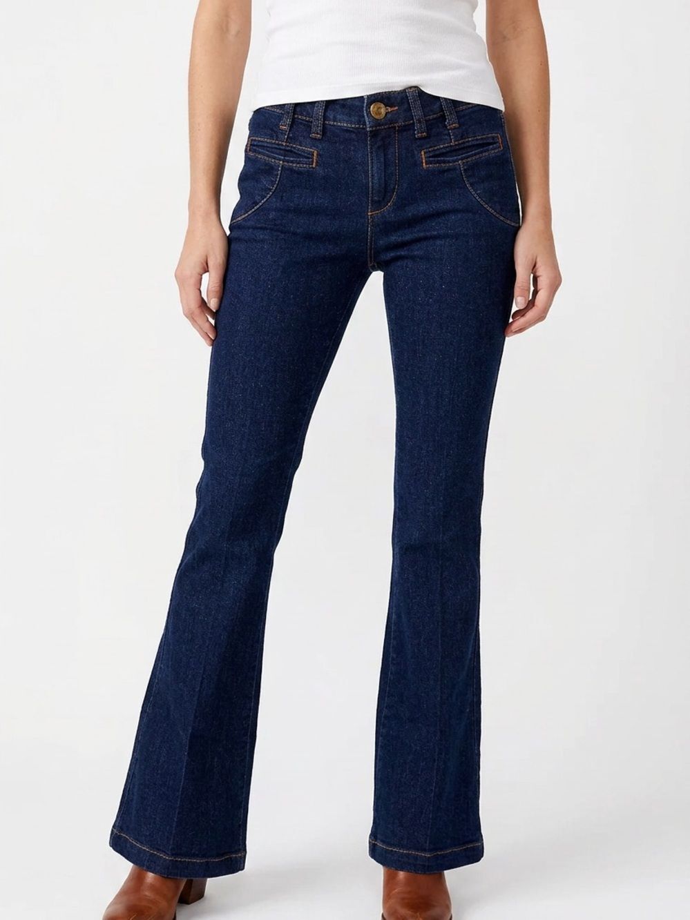 FREE PEOPLE | Dark Blue Flare Leg Jeans Women’s Size 27 (4)